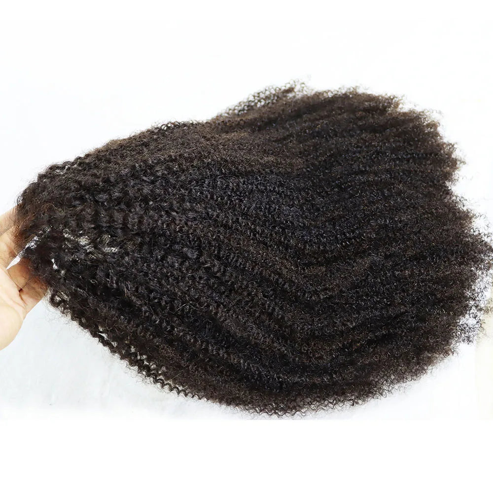 4C Afro Kinky Curly Lace Closure Human Virgin Hair Wigs Transparent Lace U Part Brazilian Lace Frontal Wigs