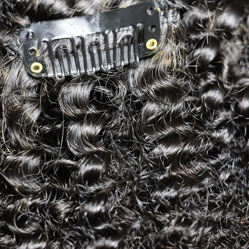 4C Clip Virgin Human Hair Bundles 120 Gram Clip In Hair Extensions for African Black Women