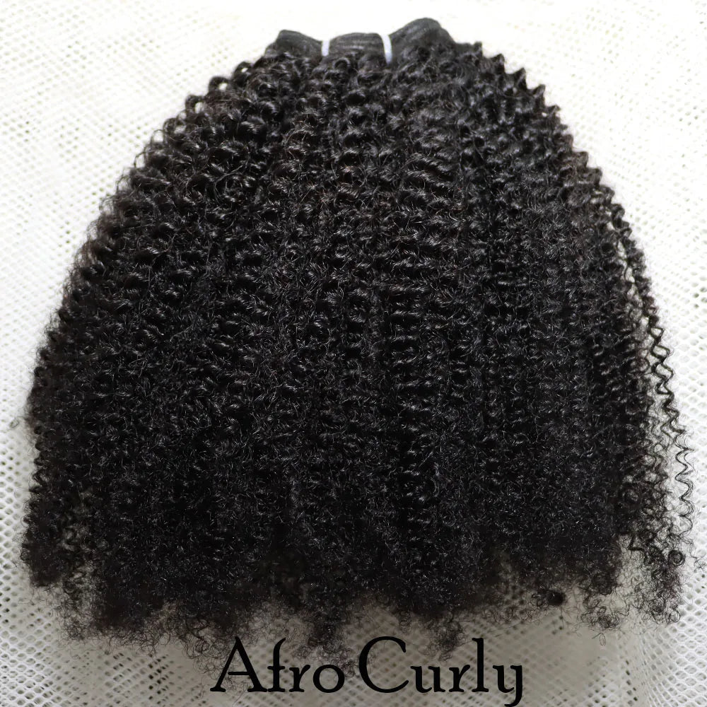 Human Hair Weft Different 4C Afro Kinky Curly Virgin Brazilian Human Hair Extensions Weave Bundles