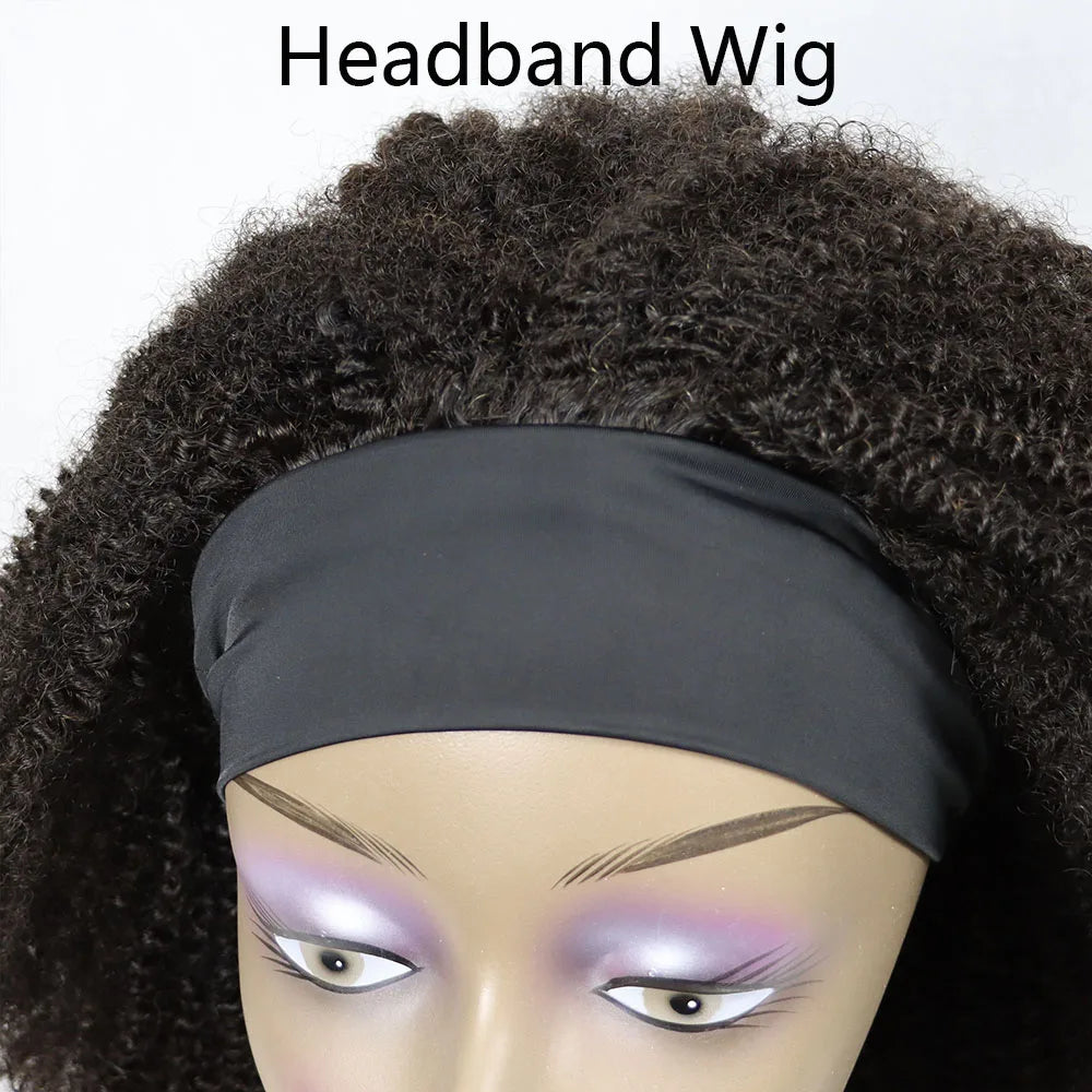 4C Afro Kinky Curly Lace Closure Human Virgin Hair Wigs Transparent Lace U Part Brazilian Lace Frontal Wigs